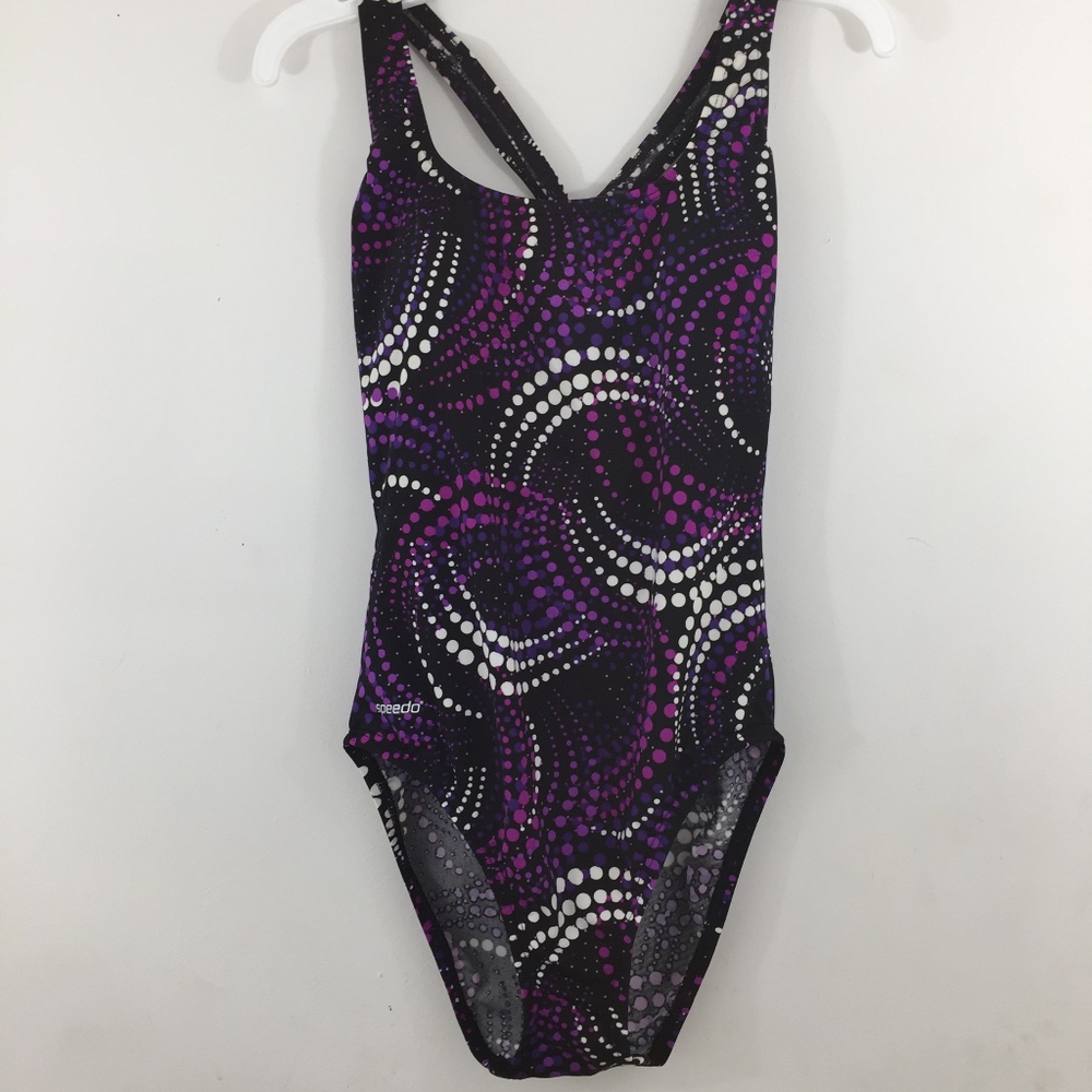Speedo Racerback Athletic One Piece Swimsuit Size8